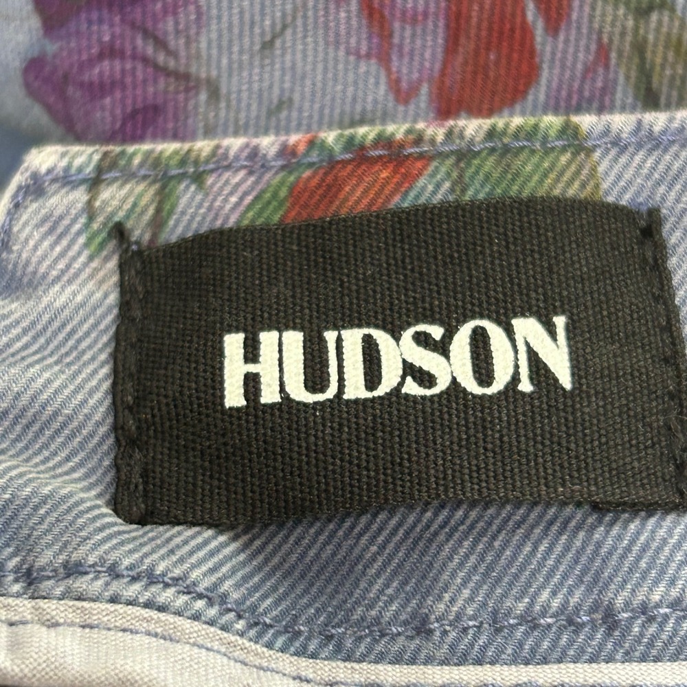 Hudson Women's Purple Floral Carpenter Ankle Jeans Size 29 Cropped Flower Denim - Picture 10 of 13